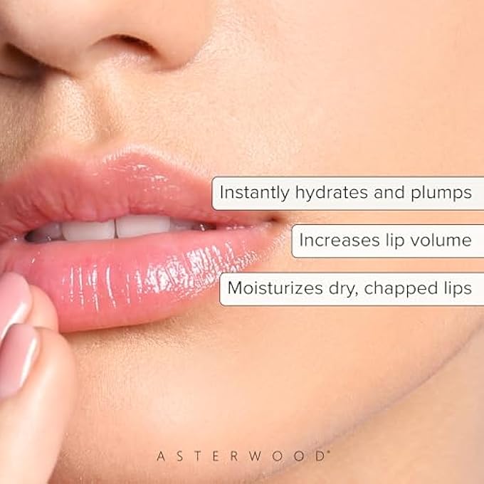 Asterwood علاج الشفاه وبلسم - مع فولوليب، حمض الهيالورونيك، وماتريكسيل 3000 - مرطب، ممتلئ، مضاد للشيخوخة - شفاه أكثر امتلاءً - للنساء والرجال - 0.5 أونصة سائلة - Image 2